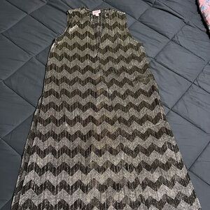 Lularoe shimmery gold chevron duster